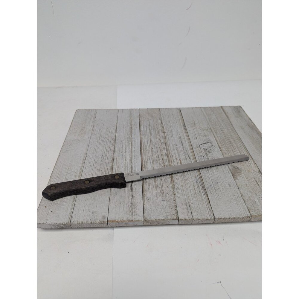 J.A. Bornschaft Stainless Bread Carving Knife 14" Long Taiwan 9" Serrated Blade